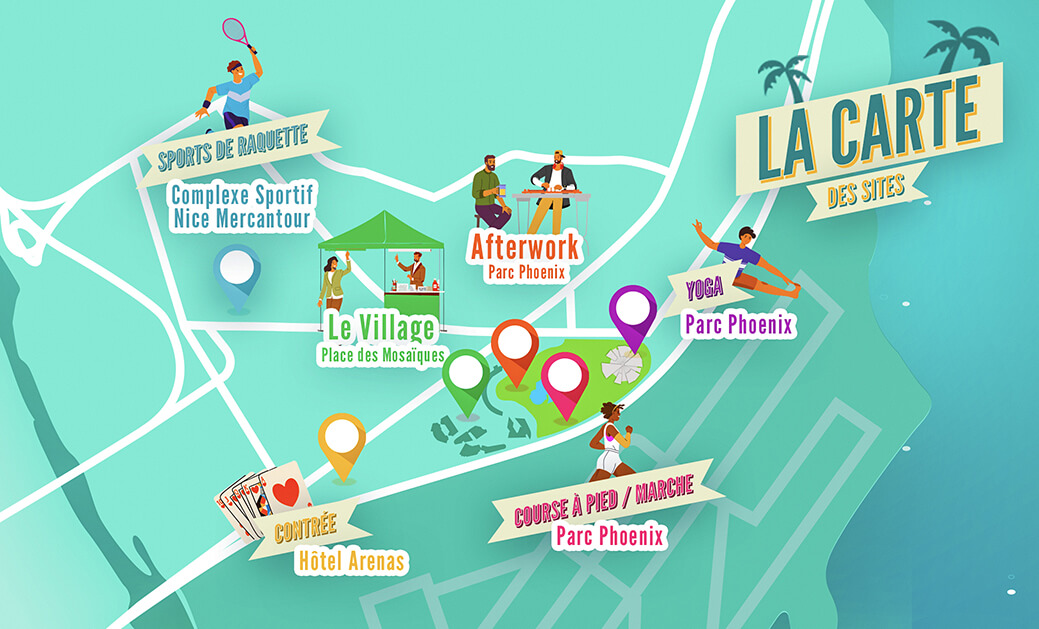 Carte des activités de l'Arénas Nice Challenge